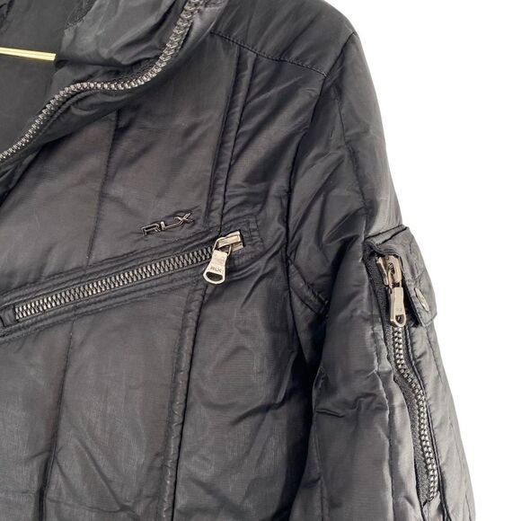 Ralph Lauren Sport Women's Size M Longline Down Puffer Winter Jacket Black Snow - Picture 3 of 9